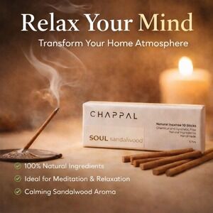 Premium Natural Sandalwood Incense Sticks 10 Pack Meditation Yoga Relax Aroma
